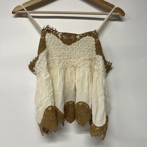 Urban Outfitters Cream Babydoll Top Women’s XS Camisole Cami Lace